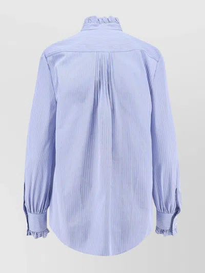 Valentino Hemd Aus Classic Stripe Popeline Frau Iris Liliac 48 In Blue