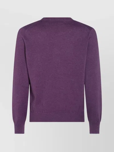 Brunello Cucinelli Soft Texture Crewneck Sweater With Ribbed Cuffs