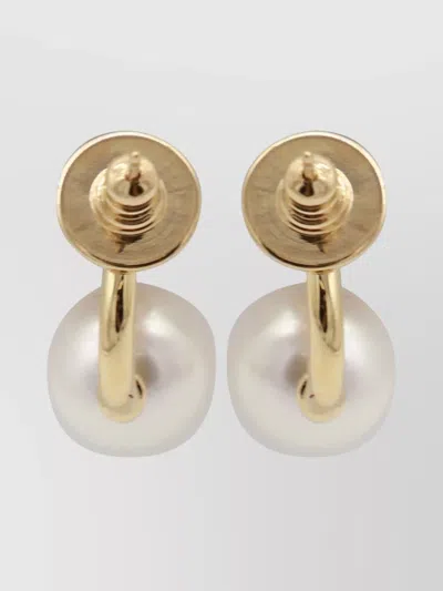 Jimmy Choo Crystal And Pearl Gold Earrings In White