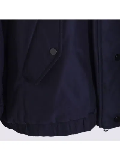 Brunello Cucinelli Puffer Jackets With Hood And Pockets In Blue