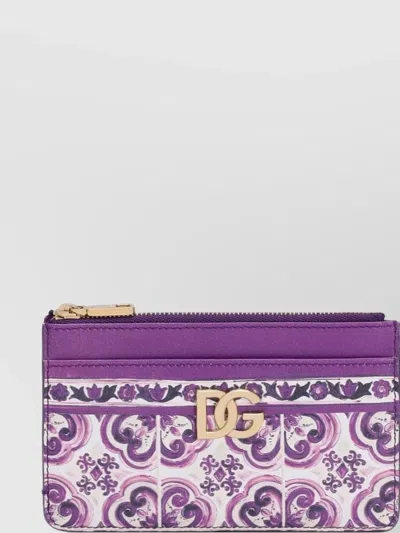 Dolce & Gabbana Majolica-print Calfskin Card Holder