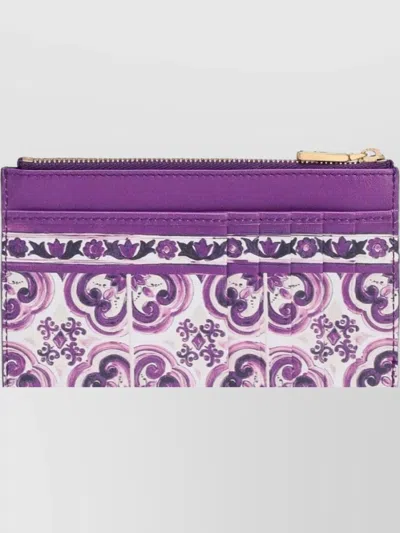 Dolce & Gabbana Majolica-print Calfskin Card Holder
