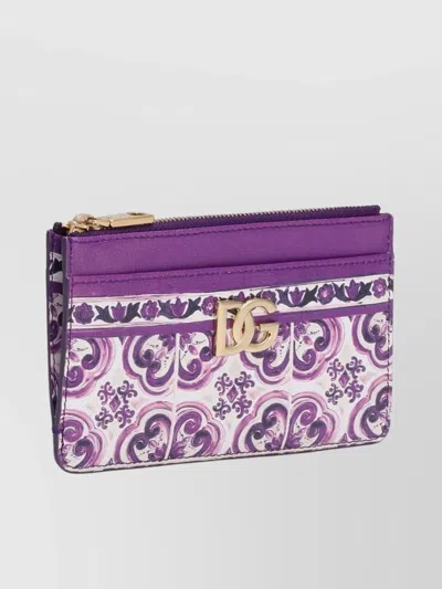 Dolce & Gabbana Majolica-print Calfskin Card Holder