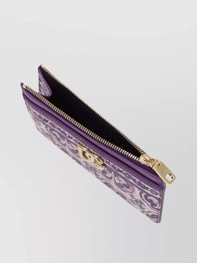 Dolce & Gabbana Majolica-print Calfskin Card Holder