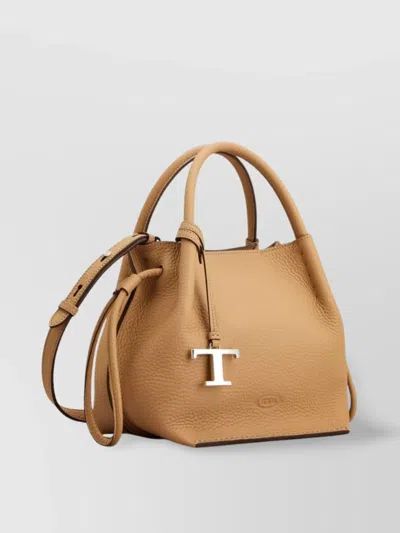 Tod's Leather Textured Tote Bag With Adjustable Strap