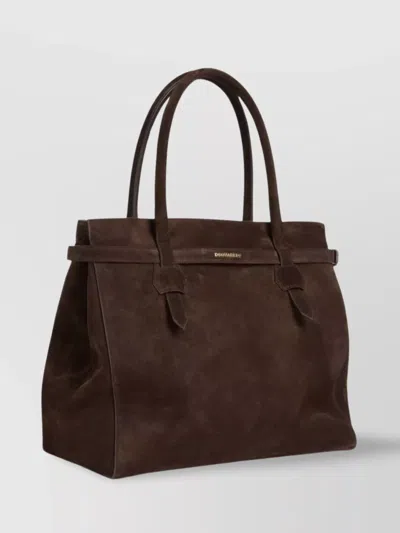 Dsquared2 Tote Bag With Structured Shape And Suede Finish