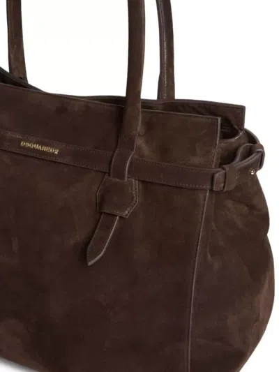 Dsquared2 Tote Bag With Structured Shape And Suede Finish