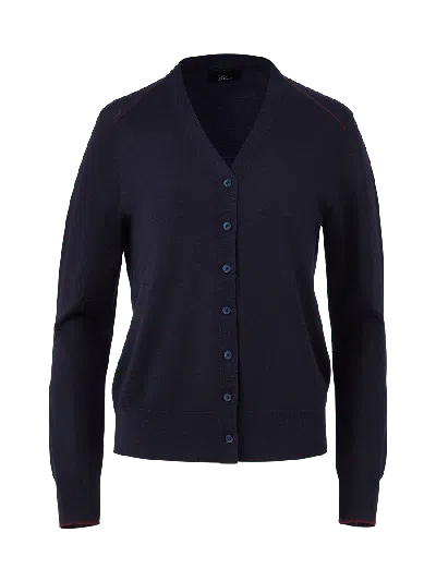 Elune Mode Women's Blue V-neck Cardigan _ Midnight Navy