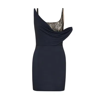Sel Women's Double Strap Black Mini Dress