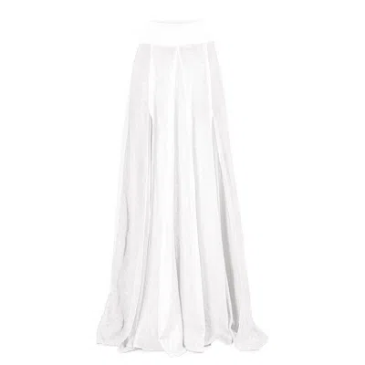 Zhenabia Women's Zhe Skirt Boho High Slit Maxi Skirt - White