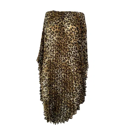 Monica Mahoney Women's Pink / Purple Sutton Starburst Pleated Leopard Chiffon Dress