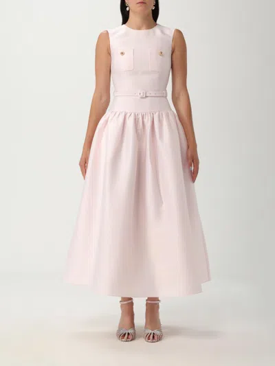 Self-portrait Taffeta Midi Dress In Pink