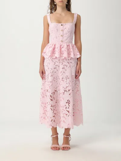 Self-portrait Peplum Midi Dress In Pink