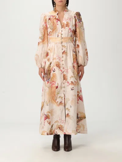 Zimmermann Womens Cream Palm Floral Ascension Plunge Linen Midi Dress