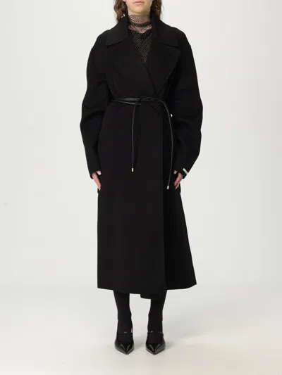 Sportmax Belted Double-breasted Coat In Black