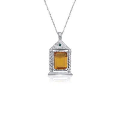 Tvento Men's Yellow / Orange The Templum Porta Necklace Silver