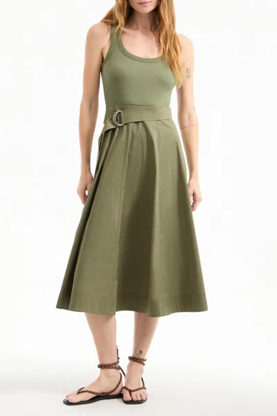 Veronica Beard Ennis Mixed Media Stretch Cotton Dress