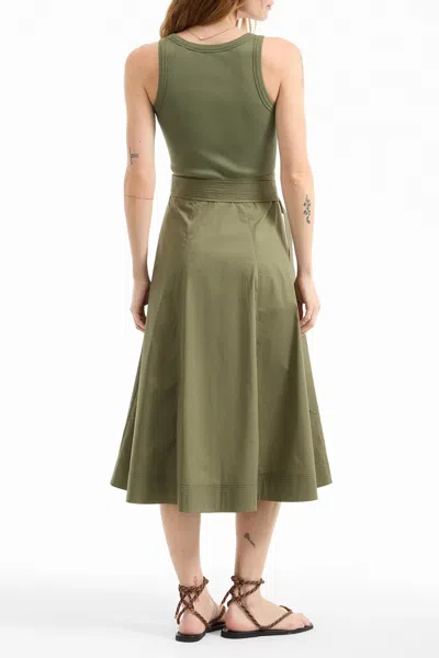 Veronica Beard Ennis Mixed Media Stretch Cotton Dress