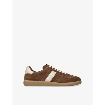 Tom Ford Suede Sneakers With Contrast Stripe And Rubber Sole In Brown