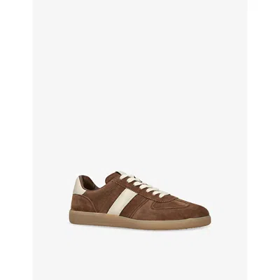 Tom Ford Suede Sneakers With Contrast Stripe And Rubber Sole In Brown