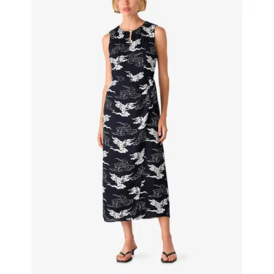 Whistles Cloud Tie Waist Midi Dress