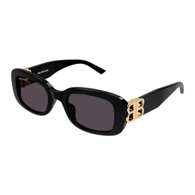 Balenciaga Black Black Grey Acetate Sunglasses In Black