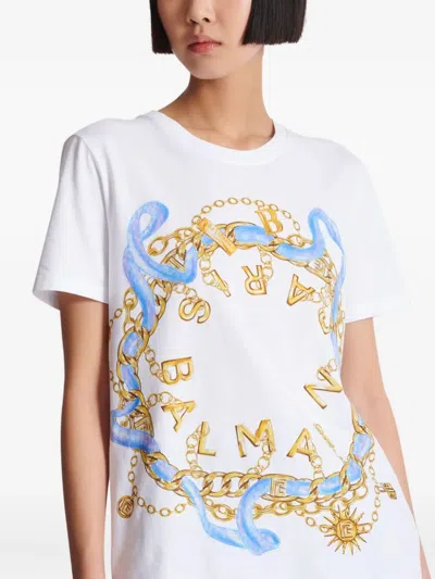 Balmain Paris Chain Print T-shirt