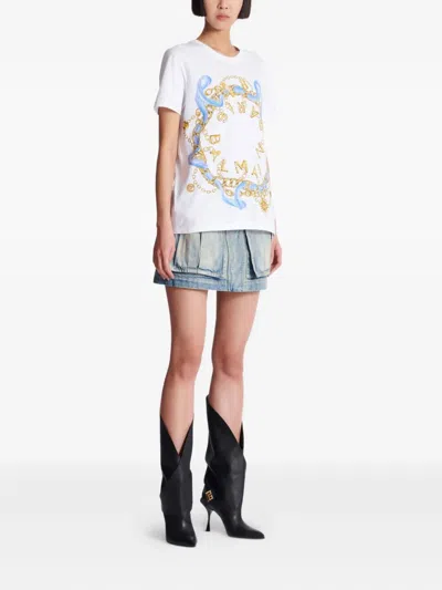 Balmain Paris Chain Print T-shirt