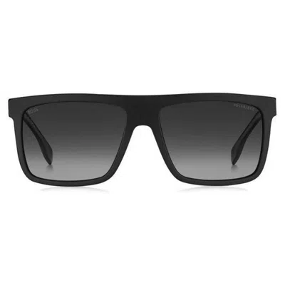Hugo Boss Boss 59mm Polarized Rectangular Sunglasses In Black