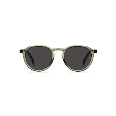 Hugo Boss Grey Oval Men's Sunglasses Boss 1491/s 0xgw/ir 51 In Green