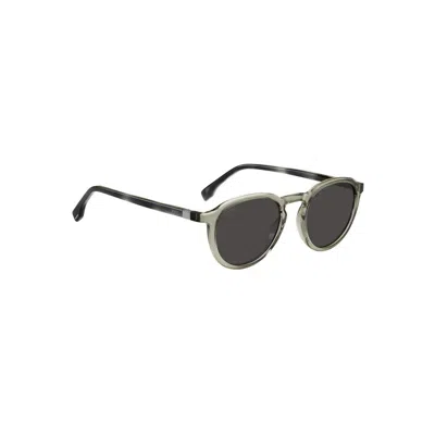 Hugo Boss Grey Oval Men's Sunglasses Boss 1491/s 0xgw/ir 51 In Green