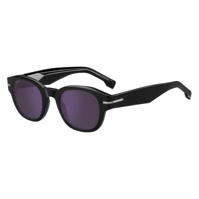 Hugo Boss Boss 48mm Gradient Small Rectangular Sunglasses In Black