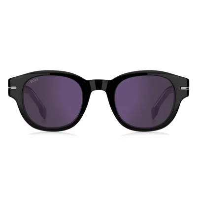Hugo Boss Boss 48mm Gradient Small Rectangular Sunglasses In Black
