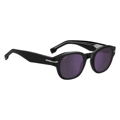 Hugo Boss Boss 48mm Gradient Small Rectangular Sunglasses In Black