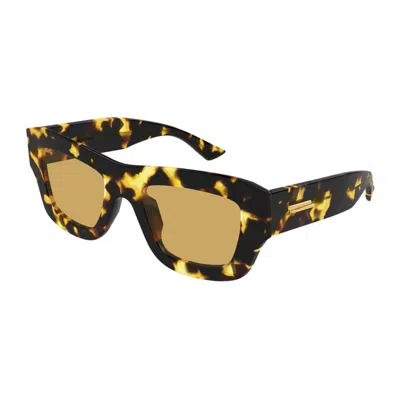 Bottega Veneta Bv1357s Linea Ribbon 003 Havana Brown Sunglasses In Multi