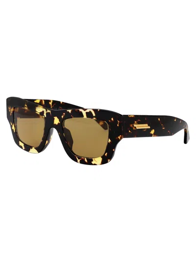 Bottega Veneta Bv1357s Linea Ribbon 003 Havana Brown Sunglasses In Multi