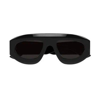 Bottega Veneta Black-black-grey Acetate Sunglasses In Black