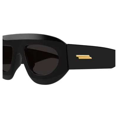 Bottega Veneta Black-black-grey Acetate Sunglasses In Black
