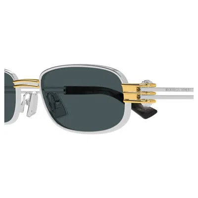 Bottega Veneta Bv1381s Linea Other 003 Silver Blue Sunglasses In Green