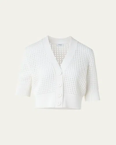 Akris Punto Chunky Cotton Mesh Knit Cardigan