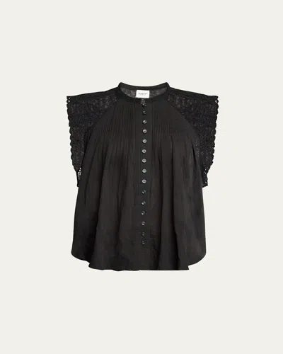 Isabel Marant Étoile Gresia Sleeveless Lace Button-front Top