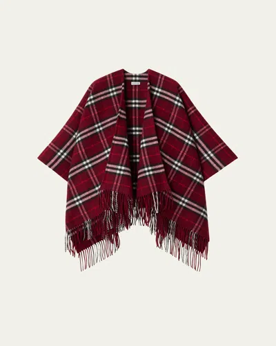 Burberry Charlotte Check Wool Cashmere Cape