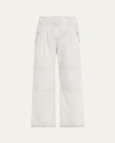 Ulla Johnson Casey High Waisted Tied Ankle Pants Dune In White