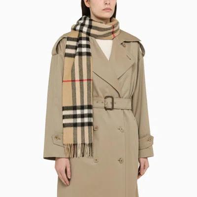 Burberry Cashmere Scarf With Check Motif
