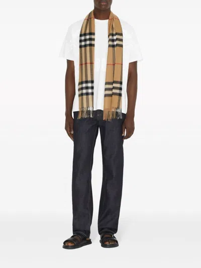 Burberry Cashmere Scarf With Check Motif