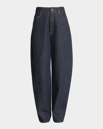 Givenchy Mid-rise Barrel-leg Denim Cocoon Trousers In Blue