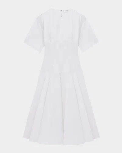 Alexander Mcqueen Short-sleeve Seamed Midi Dress