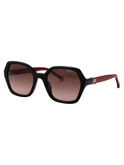 Carolina Herrera Her Geometric-frame Sunglasses In Black