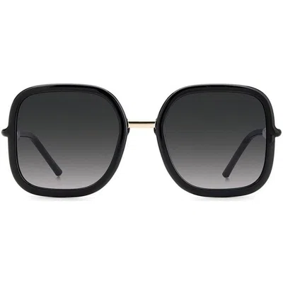 Carolina Herrera Logo-engraved Square-frame Sunglasses In Black