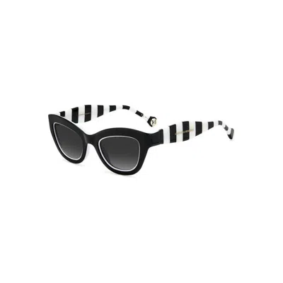 Carolina Herrera Striped Cat-eye Sunglasses In Black